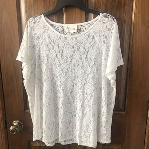 White Lace Stretch Shirt